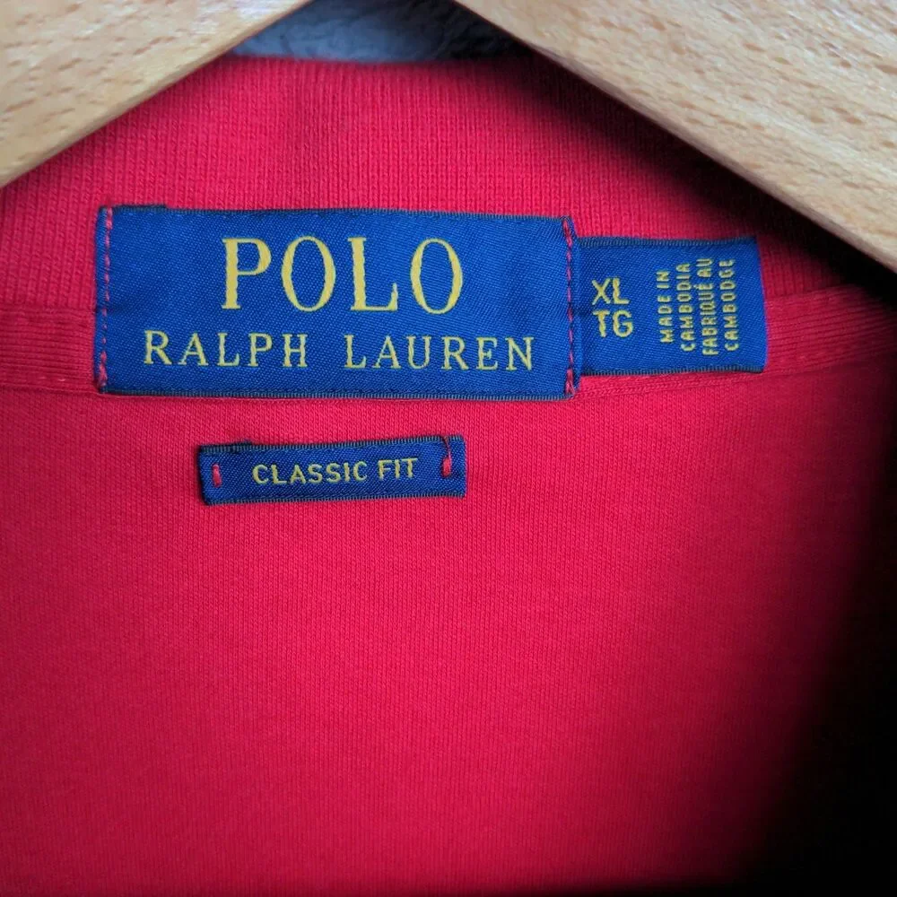 Lot Of 2 Polo Ralph Lauren Polo Shirts Men's XL Black Red Classic Fit Preppy
